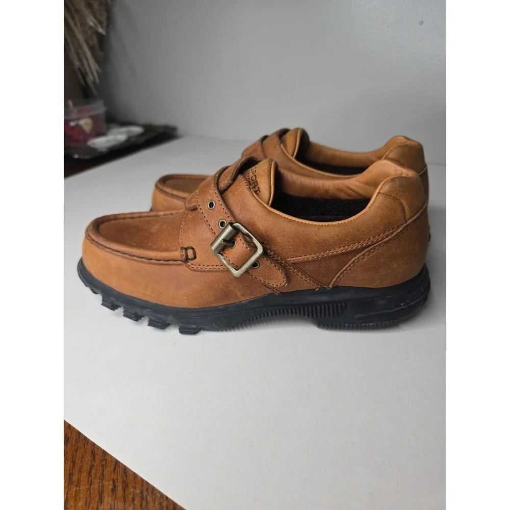 Polo Sport Ralph Lauren Women Leather Oxford Buckle Shoes 90s WB4194 Size 8.5B